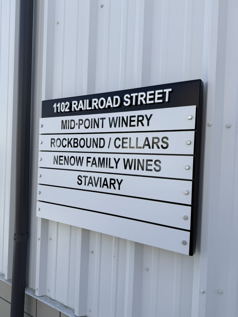 Tenant directory sign at 1102 Railroad Street