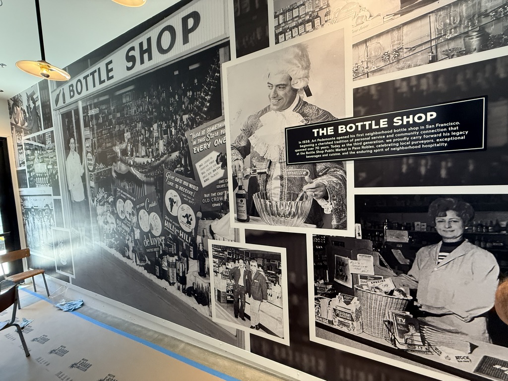 Bottle Shop history mural made from vintage photographs and advertisements