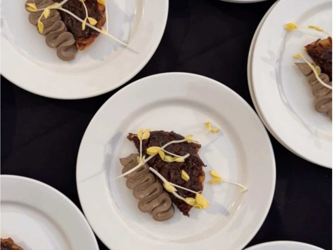 Several Staviary dishes plated for service